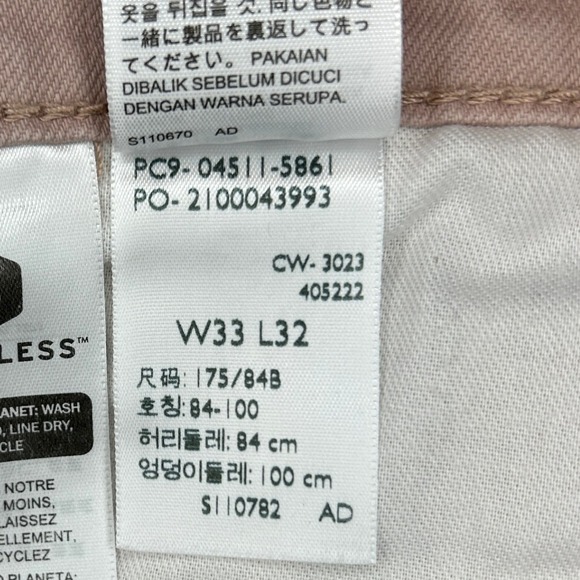 Levi's 511 Mens Salmon Pink Slim Fit Jeans W33 L32 Cotton Stretch straight leg - Picture 5 of 5